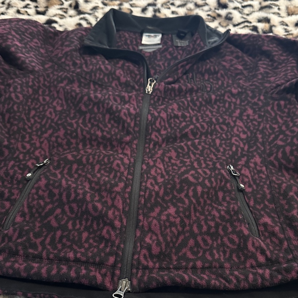 Harley Davidson Women's Black and Pink Jacket